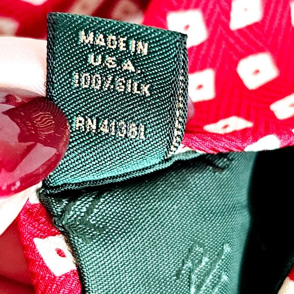Lauren Ralph Lauren Mens Red Silk Tie~T177.3 - Picture 5 of 5